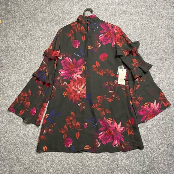 Ali & Jay Womens A Line Dress Multicolor Floral Mock Neck Long Sleeve Boho S New - Picture 3 of 7